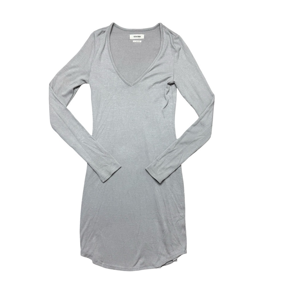Aritzia Golden by TNA Gray V-Neck Tunic/Dress